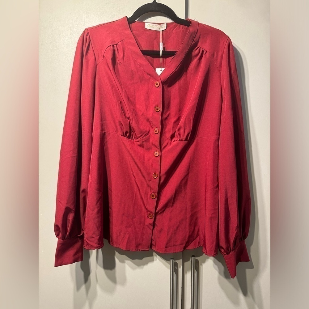 NEW $75 Belle Poque Retro Style Button Top